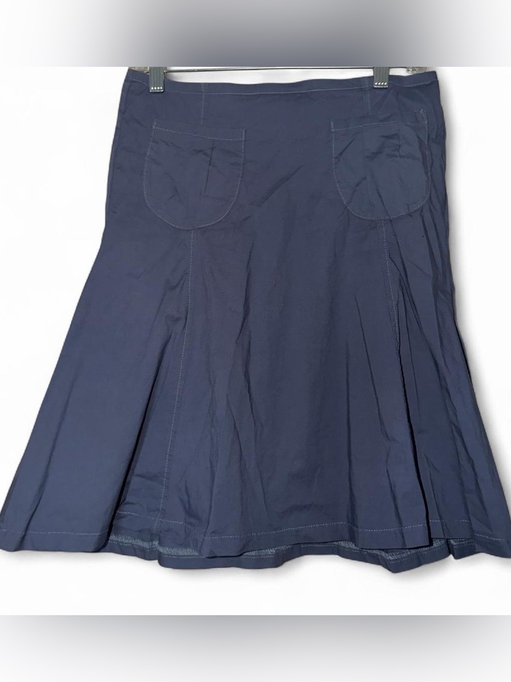 Dust Brand Y2K Navy blue pleated midi skirt with pockets size 5/6